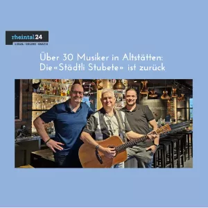 Zeitungsartikel zur Städtli-Stubete 2026 in Altstätten mit Alfred Bischof als musikalischem Auftakt.