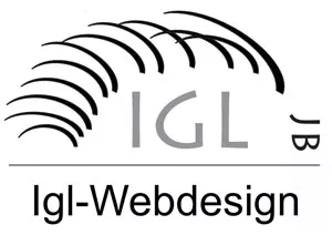 Logo von Igl Webdesign – modernes Webdesign-Studio mit stilisierter Schrift und kreativem Branding